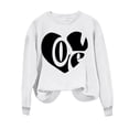 thumbnail image 4 of Penkiiy Valentine's Day Sweatshirt Women Funny Love Heart Graphic Valentines Shirt Casual Valentines Long Sleeve Pullover Top M White, 4 of 4