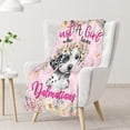 thumbnail image 2 of Dalmatian Dog Blanket Gift - es Cute Throw Blanket for Dog Lovers, Kids, Boys & Girls - Pink Soft Fuzzy Blankets for Bed, Couch & Travel Style1 for Kid, 2 of 6