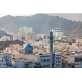 thumbnail image 2 of Wilson, Emily M. 32x23 Gold Ornate Wood Framed with Double Matting Museum Art Print Titled - Middle East-Arabian Peninsula-Oman-Muscat-Muttrah-Blue minaret and dome of a mosque in Muttrah, 2 of 4