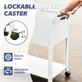 thumbnail image 4 of Metal Mobile File Cabinet, Rolling File Cart File Box with Sliding Cover and Wheels, Rolling Filing Cabinet Locking Tool Storage Cabinets for Home Classroom Office(White), 4 of 13