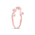 thumbnail image 3 of 10kt Rose Gold Womens Round Diamond Wave Stackable Band Ring 1/8 Cttw, 3 of 5
