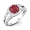 thumbnail image 2 of Mooneye 1.67 Cts Cushion Ruby 925 Sterling Silver Solitaire Accent Split Shank Women Wedding Ring, 2 of 3