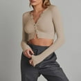thumbnail image 2 of Vedolay Sweatshirts for Women Fall V Neck T-Shirts for Women Beige,XL, 2 of 5