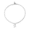 Personalized Planet Women's Script Initial Charm Paperclip Chain Bracelet