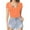 Orange, variant on Women Jumpsuit Round Neck Short Sleeve Bodysuit Sexy Basic Solid Color Casual Rompers