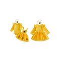 thumbnail image 2 of RUINIXCW Baby Girls Fall Outfit Romper and Bee Embroidery Suspender Skirt Headband, 2 of 8
