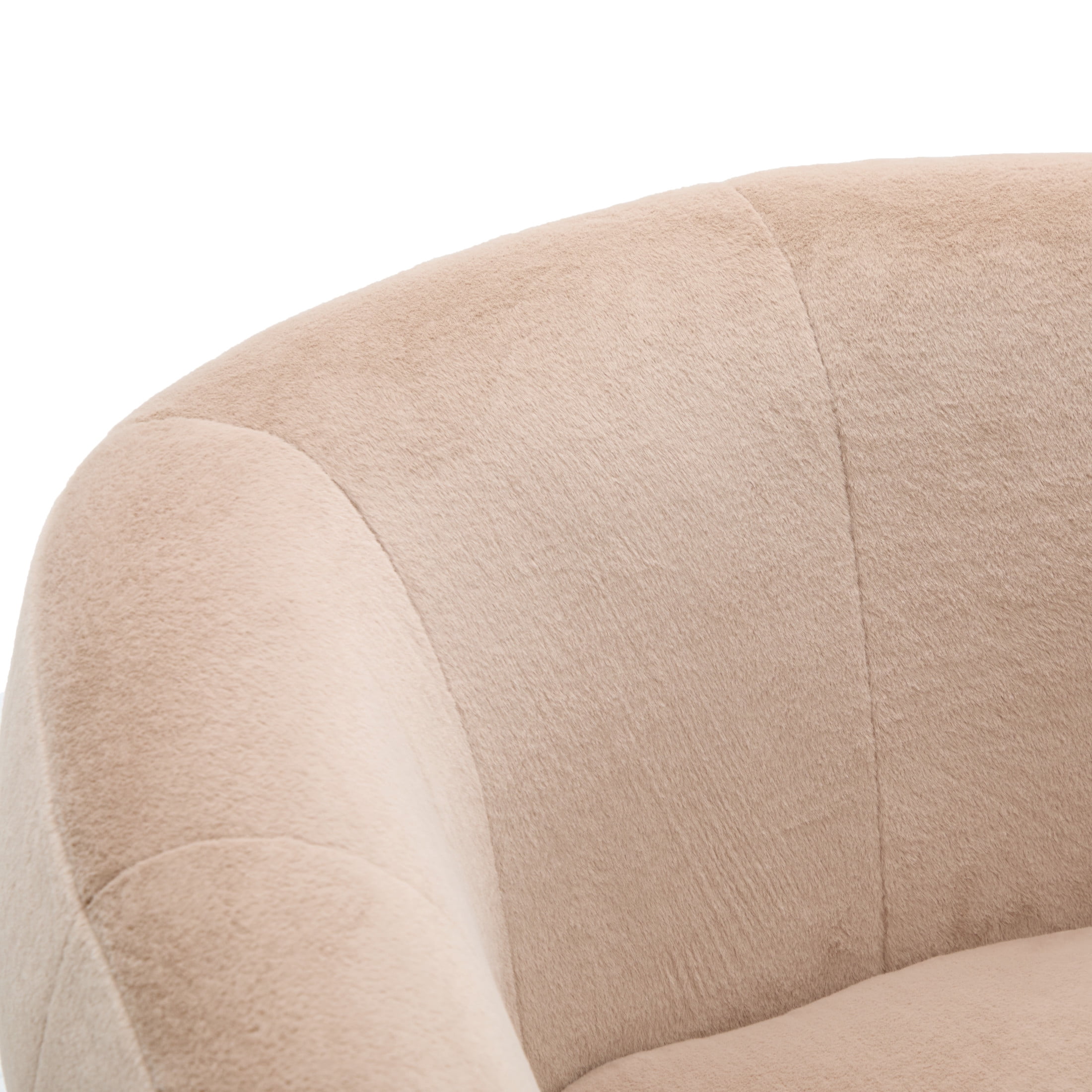 Christopher Knight Home 35.43" Plush Swivel Club Chair, 360° Barrel Accent Chair, Blush Brown