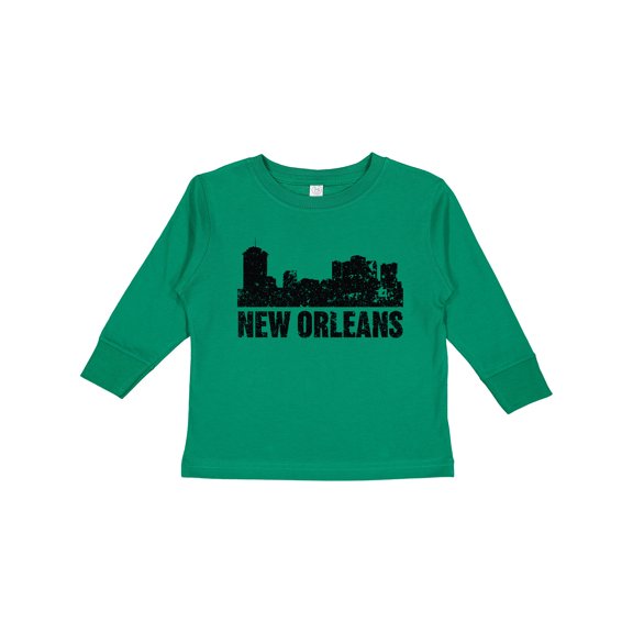 Inktastic New Orleans Skyline Grunge Boys or Girls Long Sleeve Toddler T-Shirt