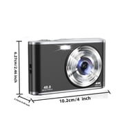 4K Digital Camera,48 MP Auto Focus Camera Selfie with Front and Rear Dual Lens with 32GB Card,1 Batteries,16x Digital Zoom,Compact Travel Blog Camera Perfect Gift for Teenagers Beginners