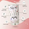 thumbnail image 4 of Best Mom Tumbler - She is Strong Vacuum Insulated Stainless Steel Travel Mug with Straw for Mom Birthday Mothers Day - Cute Flora Mom Cups 20oz, 4 of 6