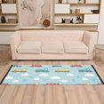 thumbnail image 2 of Yayeee Runner Rug for Bedroom 2'x6' Machine Washable Hallway Non Slip Mat, Blue Trains Pattern, 2 of 8