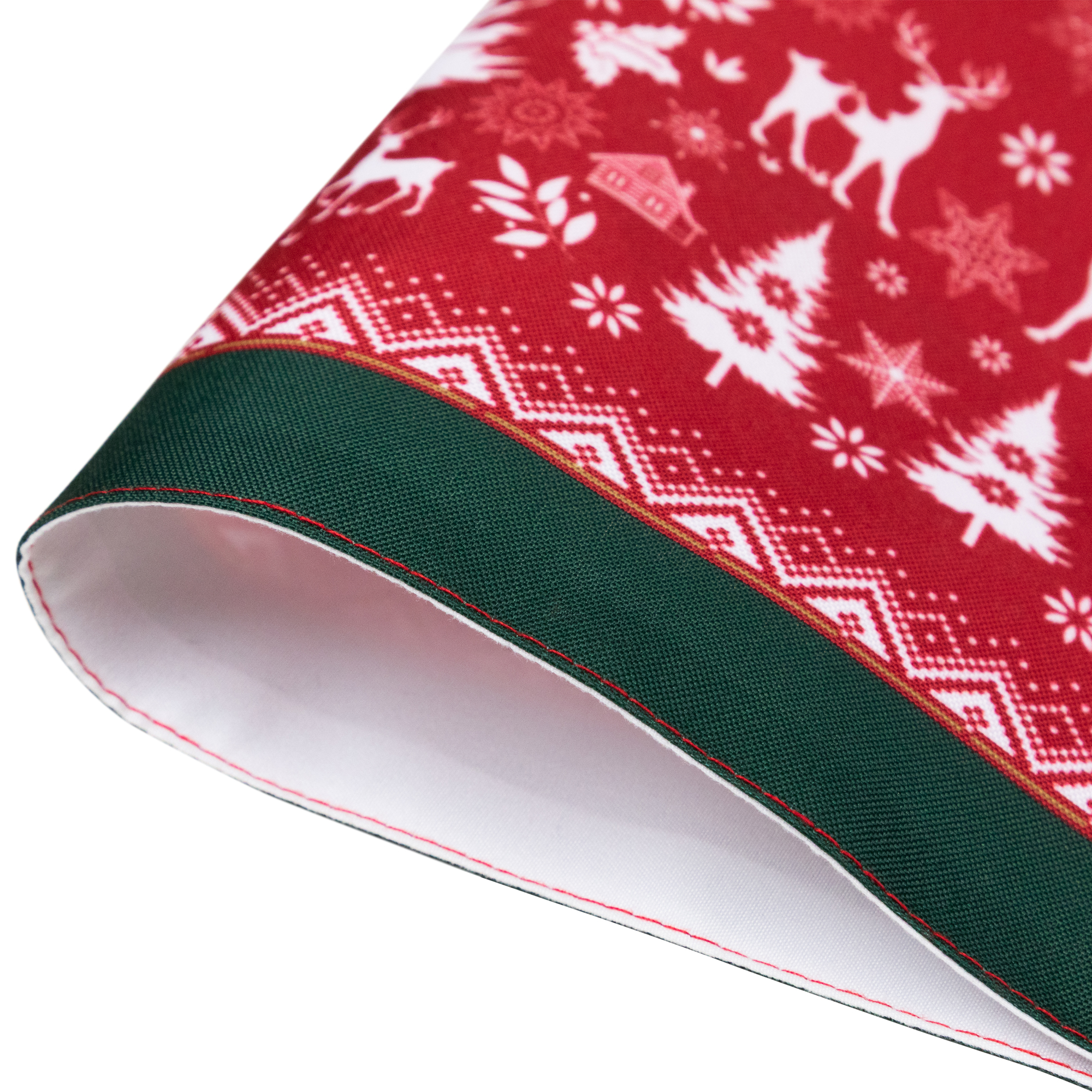 Northlight Reindeer and Snowflakes Rectangular Christmas Placemats- 18" - Set of 4