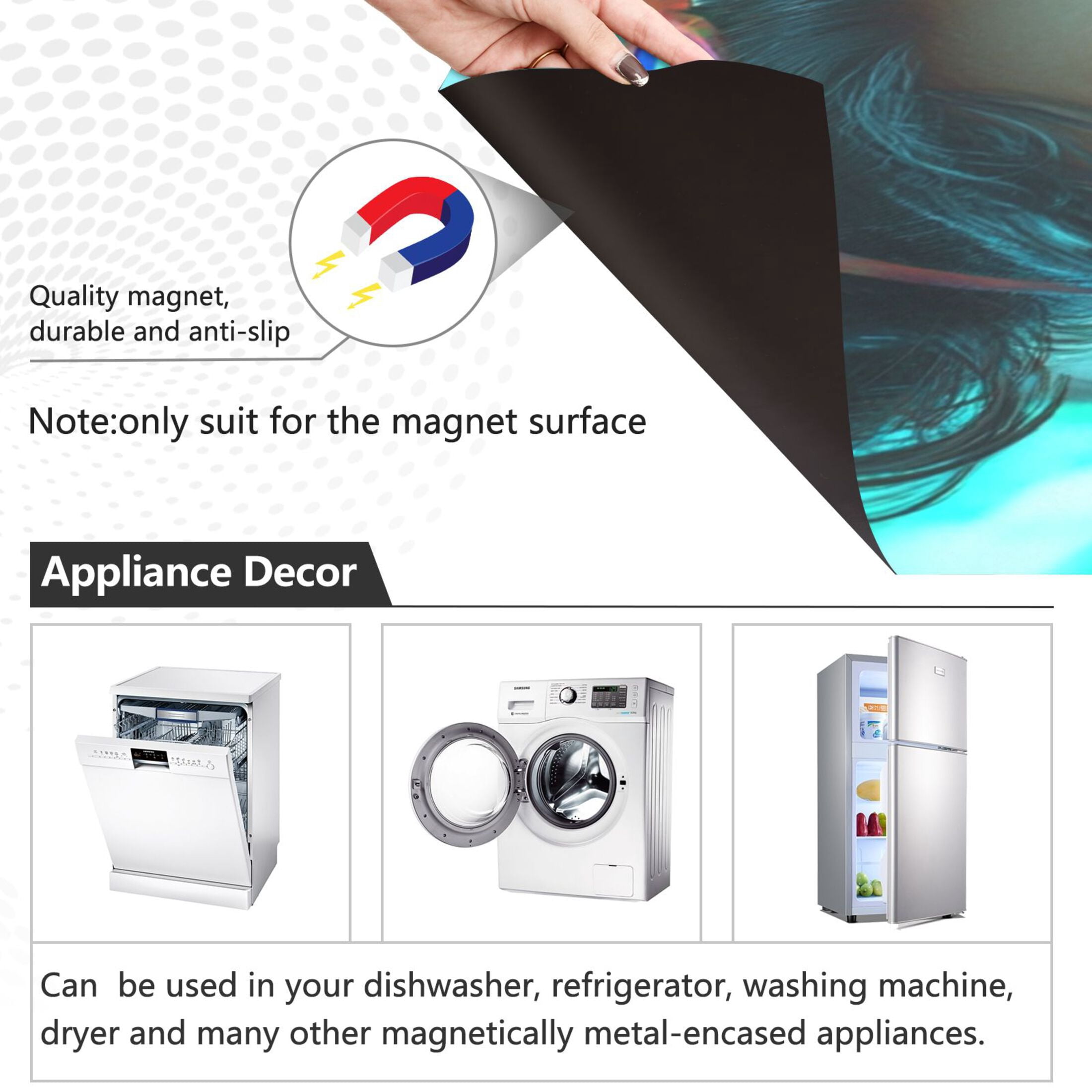 Dishwasher Magnetic Sticker 23x26 Inch Refrigerator Magnetic Sticker Washing Machine Magnetic Sticker Kitchen Panel Magnetic Sticker Home Decor Super Cute People