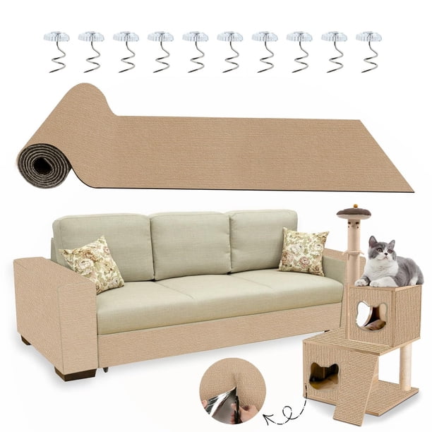 Protector de muebles contra arañazos de gato, almohadilla adhesiva disuasoria de arañazos de gato de 78,7 x 15,8 pulgadas para muebles, protector de sofá para gatos trepadores de bricolaje