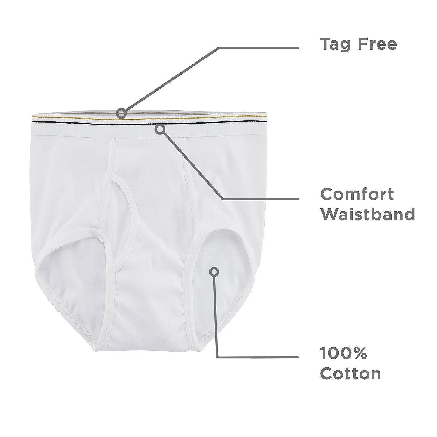 Stafford 6 Pack Cotton Full-Cut Briefs White (38)