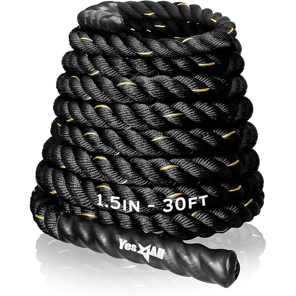 Yes4All Battle Rope 1.5/2 Inch Diameter Poly Dacron 30, 40, 50 Ft Length Workout Rope