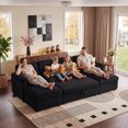 thumbnail image 6 of Bonzy Home Modular Corduroy Sectional Sofa with Pull Out Sleeper, Convertible L-Shaped Couch, Free Combination Upholstered Sofa Bed for Living Room, 6 of 11