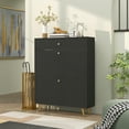 thumbnail image 2 of HOMCOM Shoe Storage Cabinet w/ 2 Flip Drawers for 12 Pairs of Shoes, Black, 2 of 10