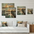 thumbnail image 4 of Designart "Coastalpier Pier Perspective Painting II" Nautical & Beach Print on Natural Pine Wood, 4 of 5