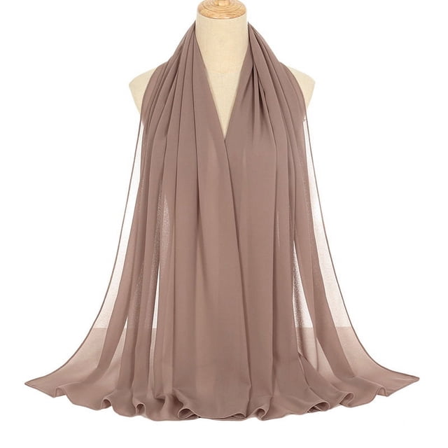 Qarigey Bufanda de gasa versátil en hermosos colores para mujer, mantón Hijab de gasa, materiales cómodos Sombreros rosa desnudo