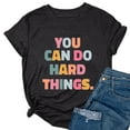 thumbnail image 4 of Essentials Womens Tees Tops Basic Shirts School Season Teacher's Day Versatile Letter Printed Gift Clothes, 4 of 4