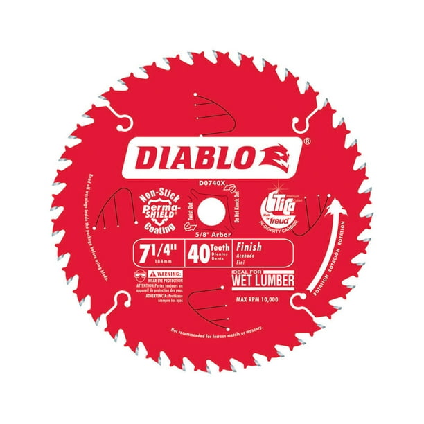 Diablo 71/4 in. Dia. x 5/8 in. Carbide Tip Steel Circular Saw Blade 40