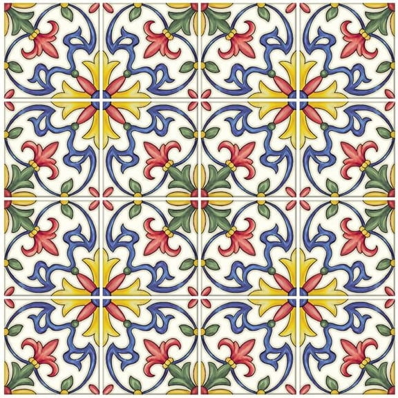 Tuscan Tile Peel & Stick Backsplash Tiles - Multicolor