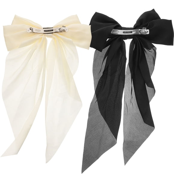 Raindrops 2Pcs Big Bow Hair Clips with Unique Design Assorted Colors Comfortable Metal and Cloth Accessories