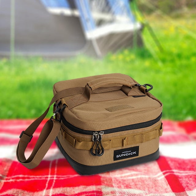 Bolsa térmica para alimentos fríos y calientes, hielera de playa, reutilizable, para adultos, , contenedor de alimentos, para viajes, Marrón