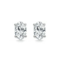 14K White Gold IGI Certified 1CTTW Stud Earrings for Women