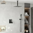 thumbnail image 5 of CASAINC 3-Spray 12 in. Ceiling Mount Dual Shower Heads 2.5 Fixed and Handheld Shower Head in Matte Black (Valve Included), 5 of 10