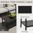 thumbnail image 7 of May in color Metal Outdoor furniture set, All-Weather Metal Patio 3-seat Sofa with Coffee table, Patio Sofa set for Porch Backyard Garden, Black, 7 of 7