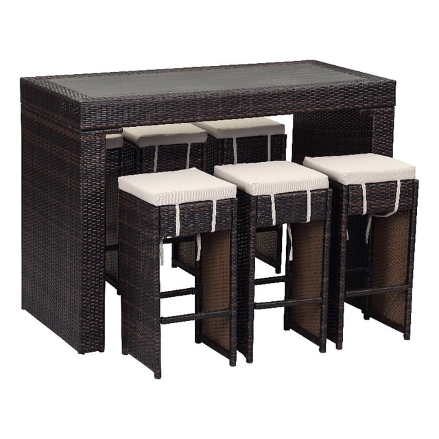 Safavieh Ensemble de BAR Extérieur en BEIGE et Marron