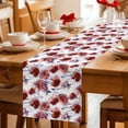 thumbnail image 5 of Red Floral Table Runner 36 Inches, Vintage Cornflower Leaves Rustic Plants Bed Runner Dresser Scarves Tabletop for Indoor Outdoor Parties/Ceremony/Banquet, 13"x 36", 5 of 9