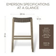 thumbnail image 4 of Open Box Maven Lane Emerson Bar Stool, Grey, Stone Vegan Leather, Set of 2, 4 of 7