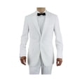 thumbnail image 2 of GN GIORGIO NAPOLI Men's Tuxedo Suit One Button Peak Lapel Jacket Adjustable Pant White, 2 of 4