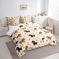 thumbnail image 2 of Manfei Kawaii Dachshund Full Size Bedding Sets, Cartoon Animal Lover Full Size Bed in a Bag, Cream Brown, Reversible, 7pcs, 2 of 6