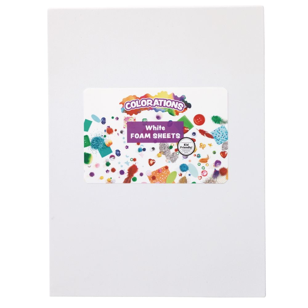 Colorations White Color Foam Sheets 10 Pack
