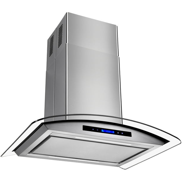AKDY 30" Euro Style Stainless Steel Island Mount Range Hood Kitchen Low