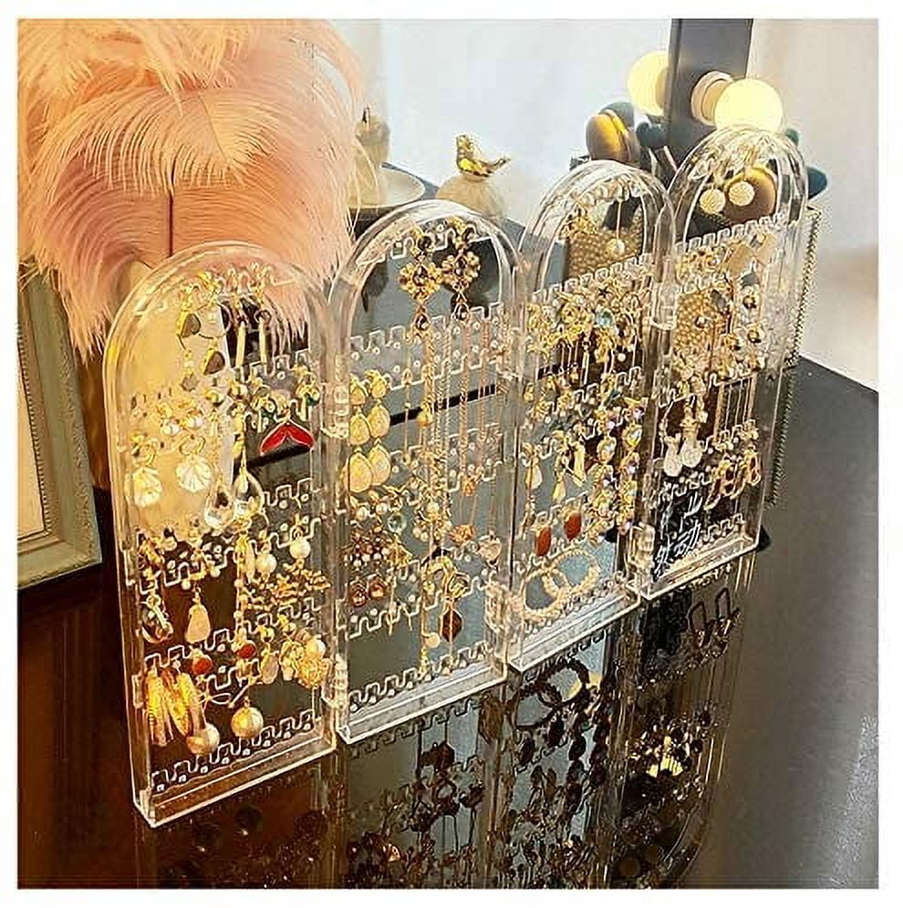 Earring Holder Organizer, 5 Tiers Stud Earring Organizer, 2/3/4 Doors Foldable Necklace Organizer Jewelry Holder, Earring Display Stands for Selling