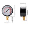 thumbnail image 2 of Kenally Medidor de presión de combustible de agua y aire, rosca NPT antioxidante, 49 PSI, medidor de ingeniería química analógico de vidrio de acero Herramientas eléctricas Kenally TO008929-00B, 2 of 6