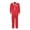 r-398Red191, variant on HAYIMI Men Dad 2 Piece Satin Pajama Set Long Sleeve Button Down Shirt and Pants with Red Contrast Collar & Chest Pocket Sleepwear Classic Nightwear