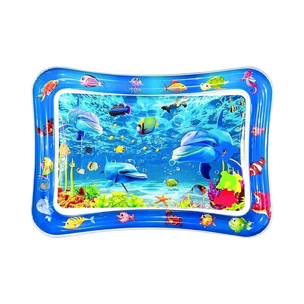 Alfombra de juguetes para gatos con peces flotantes Antideslizante Alfombra sensorial interactiva para el agua Fresca y cómoda Cojín inflable