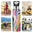 thumbnail image 7 of Yayeee 20oz Insulated Water Bottle Double Wall Stainless Steel with Flip Straw Lid, Colorful Black, 7 of 7