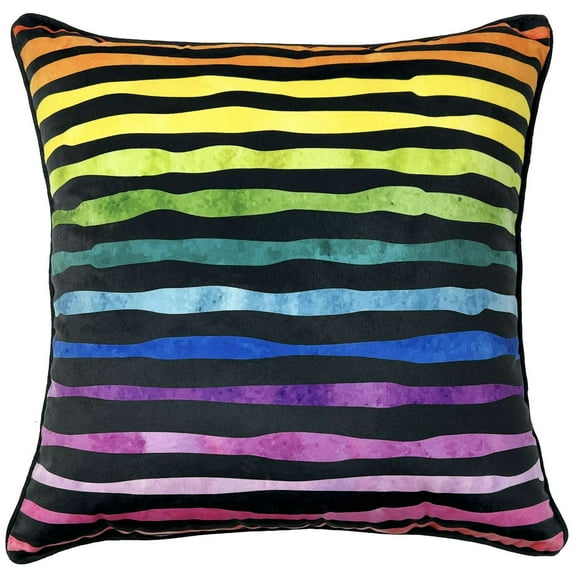 hometrends Rainbow Stripes Decorative Pillow