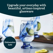 Libbey Blue Ribbon Goblet Glasses, Artisan Inspired, Durable Water Goblets Set of 8, Clear, Stemmed Water Glasses to Showcase Sodas, Cocktails