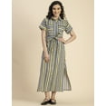thumbnail image 2 of Moomaya Short Sleeve Spread Collar Cotton Dress - Women's Trendy Shirt Dress, 2 of 9