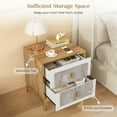 thumbnail image 5 of Barara King Nightstand with 2 Pull-out Drawers, Side Table for Living Room, Bedroom, Brown, 5 of 8