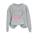 thumbnail image 4 of VgaVtl Long Sleeve Women Sweatshirt Valentines Winter Women's Tops Loose Heart Print Pullover Holiday Lightweight Tops, 4 of 4