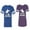 Men Royal / Women Purple, variant on I'm Hers He's Mine Unisex Couple Matching Cotton Jersey style T-Shirt Contrasting stripes on sleeves (Men Royal / Women Black) (Men S / Women S)